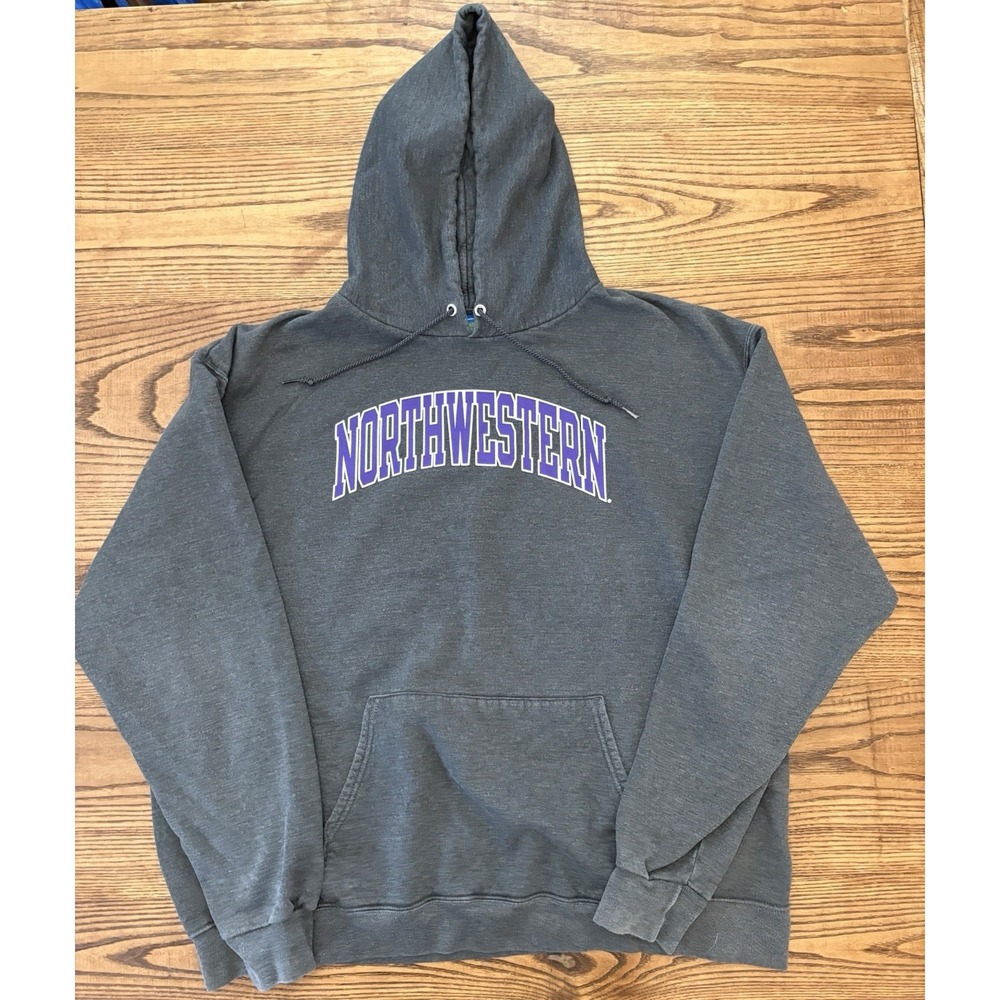 Champion Eco Fleece Northwestern University Spell Out Hoodie Sweatshirt Size 2XL